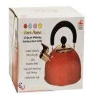 EW-309 RED WHISTLING TEA KETTLE