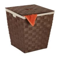 HMP-03729 WOVEN HAMPER W/LID BRO