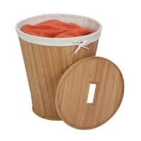 HMP-04155 ROUND HAMPER W/LID BAM