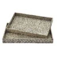 THR-46688 WOOD TRAY W/CAPIZ LG