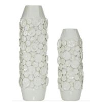 UMA-57489 VASE WHT S/2