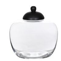 BID-090505 GLASS WOOD APPLE JAR