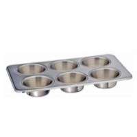 HON-3525  SS 6-CUP MUFFIN PAN ST