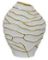THR-56419 VASE MATTE WHT & GOLD