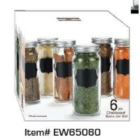 EW-EW65060 6PC CHLKBRD GLASS JAR