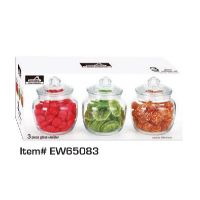 EW-EW65083 3PC 650ML GLASS CANIS