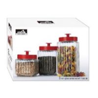 EW-EW65081 GLASS CANISTER SET W/