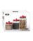 EW-EW65081 GLASS CANISTER SET W/