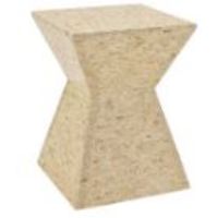 THR-74896 WOOD STOOL W/CAPIZ