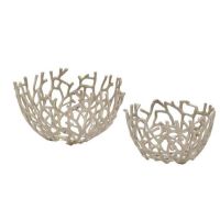 THR-79260 METAL BOWL PIERCED S/2