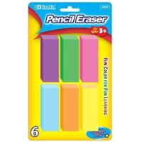 BAZ-2207-24 NEON BEVEL ERASER 6P