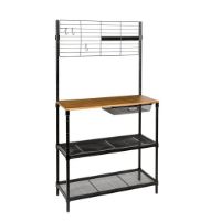 SHF-08455 KITCHEN BAKERS RACK BK