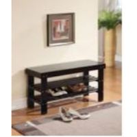 ACM-98163 BENCH W/ SHOE RACK BLK