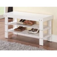 ACM-98162 BENCH W/ SHOE RACK WHT