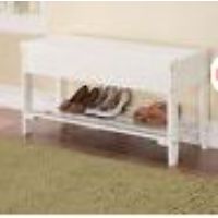 ACM-98166 BENCH W/ STORAGE WHT