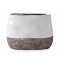 TOR-902111A CORSICA OVAL POT WHT
