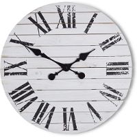 SHIPLAP WALL CLOCK 18 WHITE