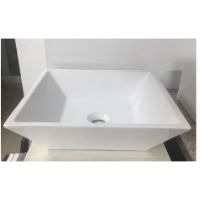 VESSEL SINK SQUARE WHT 16-3/8X16